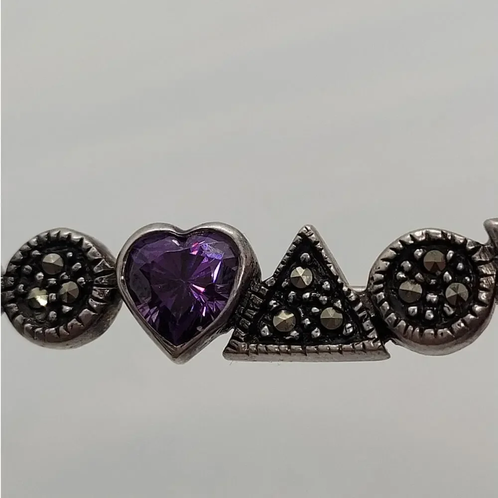 Vintage Rainbow Heart Brooch Coquette Romantic Rhinestone Statement Pin